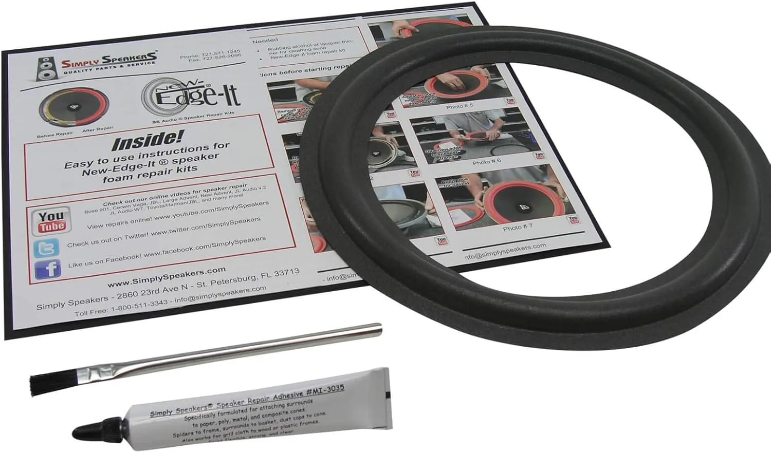 Paradigm Single Edge 10 Inch Foam Speaker Repair Kit FSK-10A-1 (Single)