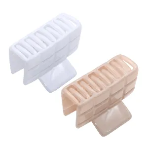 Parcelona French Checkered Small 2 1/4" Celluloid Acetate Set of 2 No Slip Grip Strong Hold Jaw Hair Claw Clips for Women (Blush Pink and White)