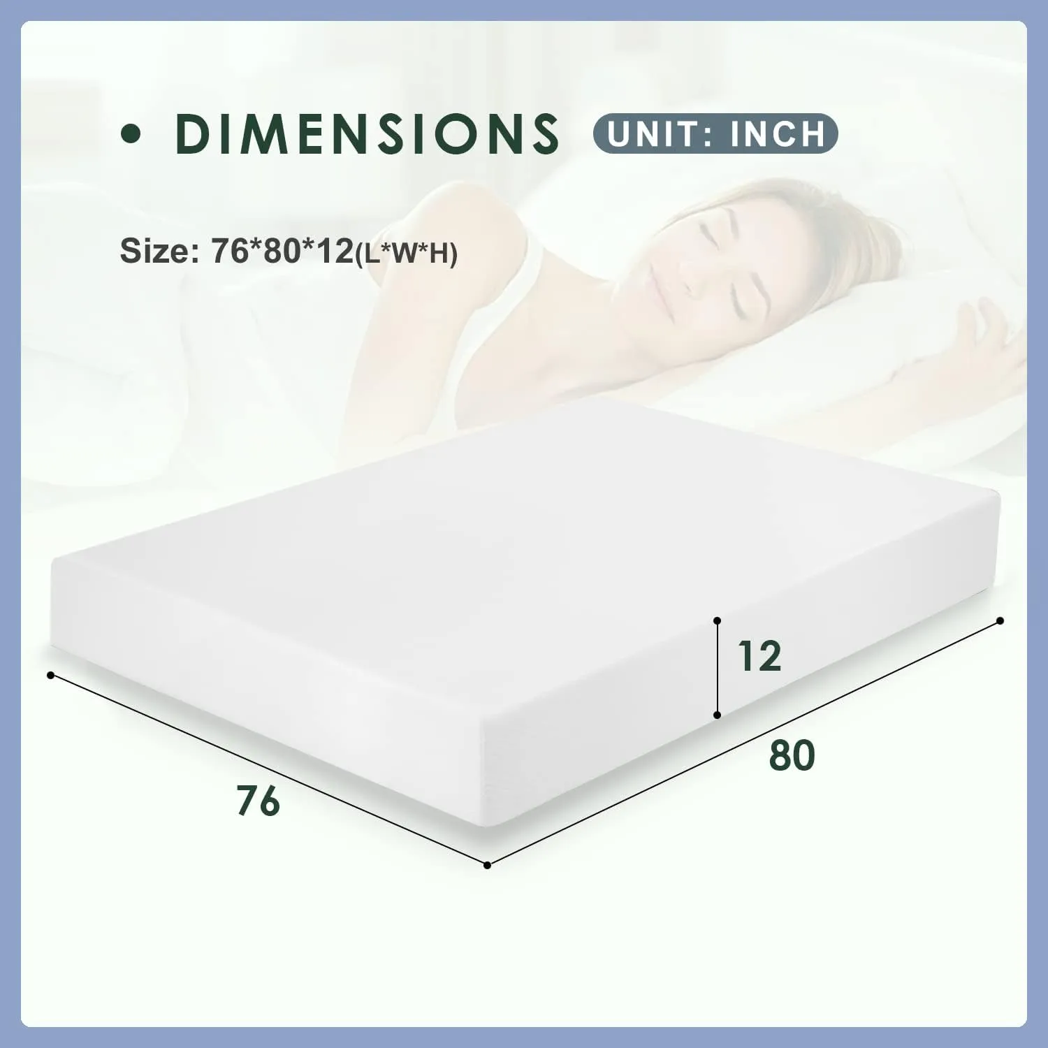 PayLessHere 12 Inch Gel Memory Foam Mattress/Bed-in-a-Box/Medium Firm Mattress with Removable Cover Fiberglass Free Home Furniture CertiPUR-US Certified/Pressure Relieving (King)
