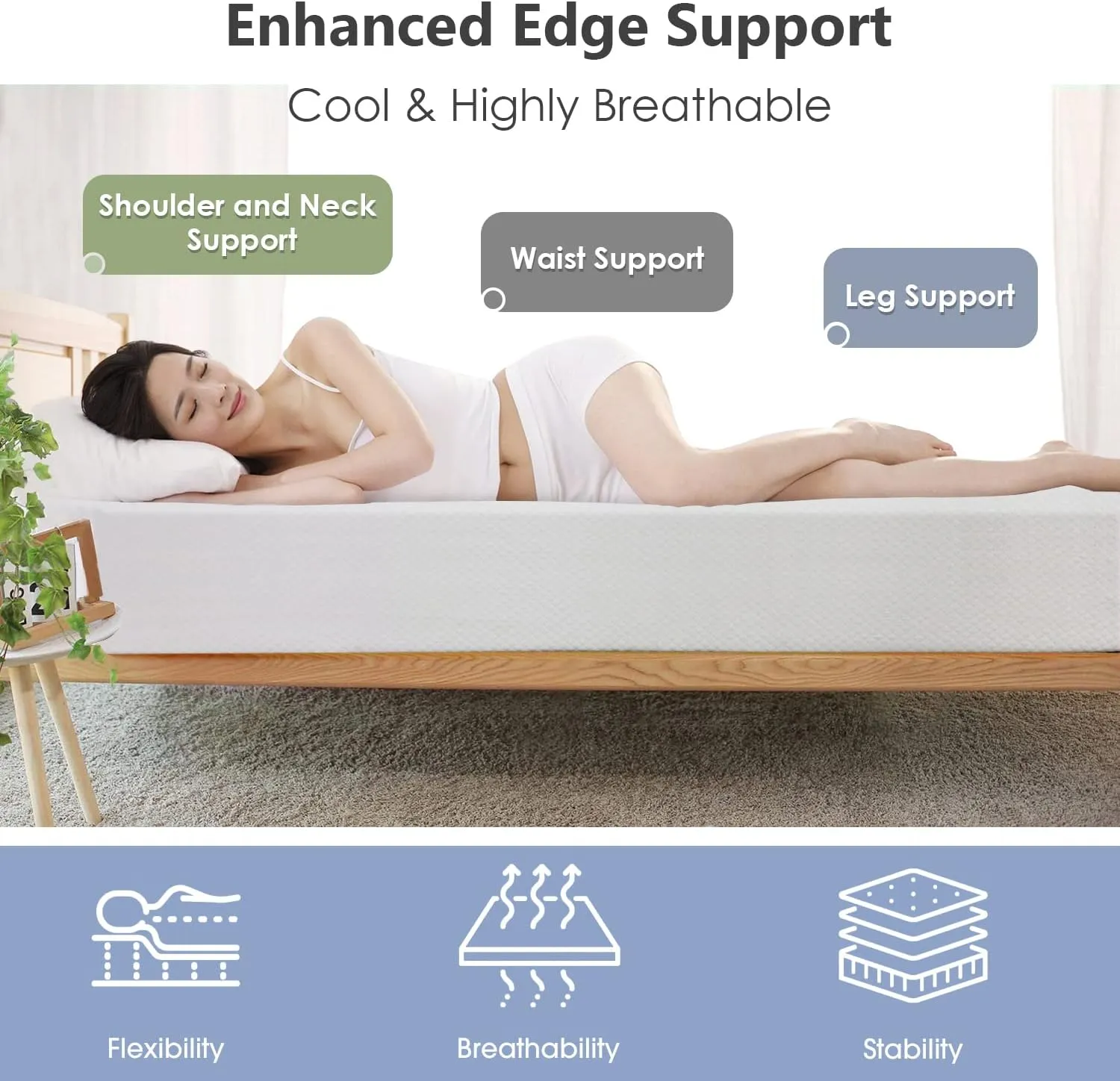 PayLessHere 12 Inch Gel Memory Foam Mattress/Bed-in-a-Box/Medium Firm Mattress with Removable Cover Fiberglass Free Home Furniture CertiPUR-US Certified/Pressure Relieving (King)