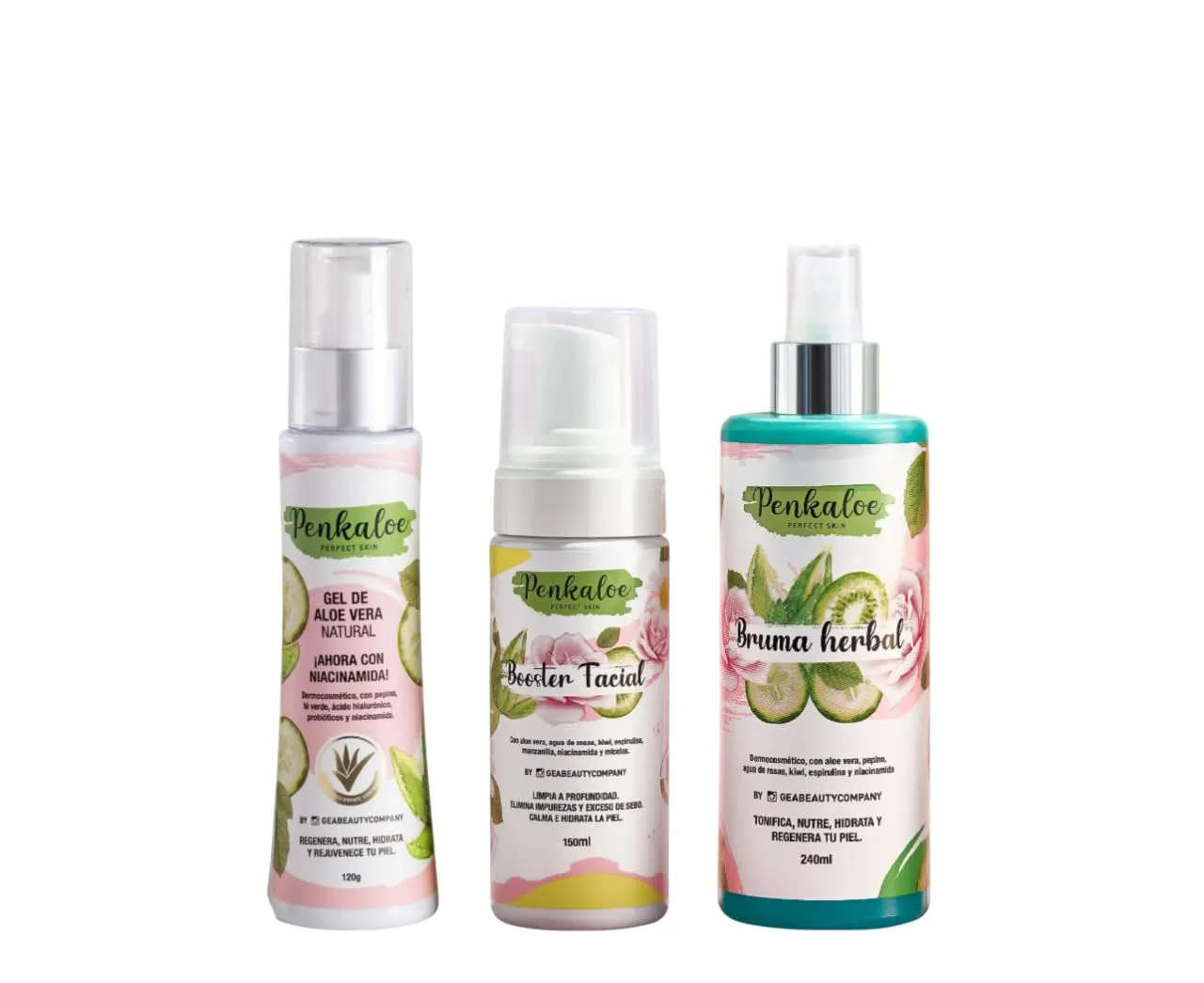 Perfect Skin Penkaloe kit (3 Pack) Bruma Herbal Penkaloe Booster Facial Penkaloe Gel de Aloe Vera Penkaloe penkaloe perfect skin