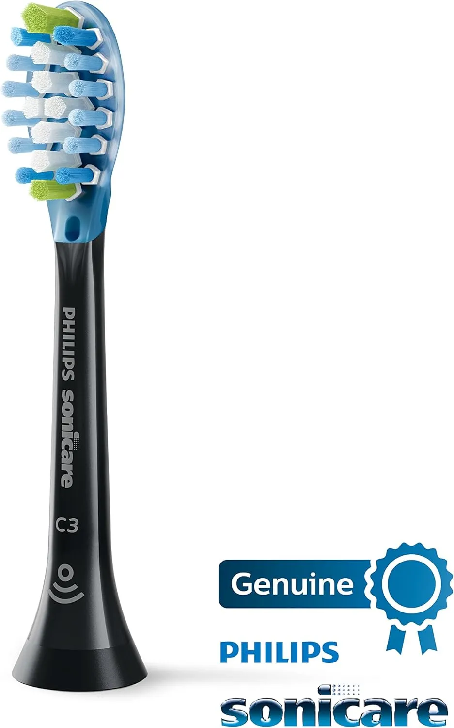 Philips Sonicare Genuine C3 Premium Plaque Control Replacement Toothbrush Heads, 4 Brush Heads, Black, HX9044/95