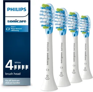 Philips Sonicare Genuine C3 Premium Plaque Control Toothbrush Heads, 4 Brush Heads, White, HX9044/65