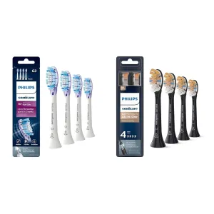 Philips Sonicare Genuine G3 Premium Gum Care Replacement Toothbrush Heads, 4 Brush Heads, White, HX9054/65 & Premium All-in-One (A3) Replacement Toothbrush Heads, HX9094/95, Smart Recognition
