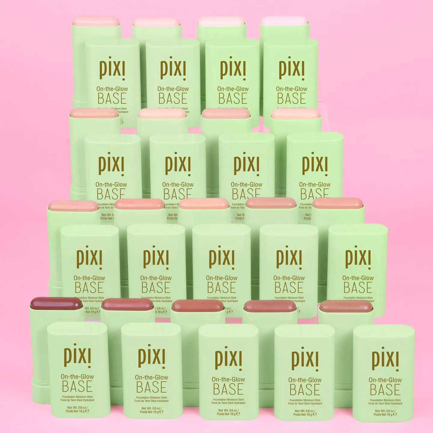 Pixi Beauty On-the-Glow Base| Tinted Moisturizer Foundation Stick | Porcelain: Very fair, cool shade| 0.6 oz / 19g