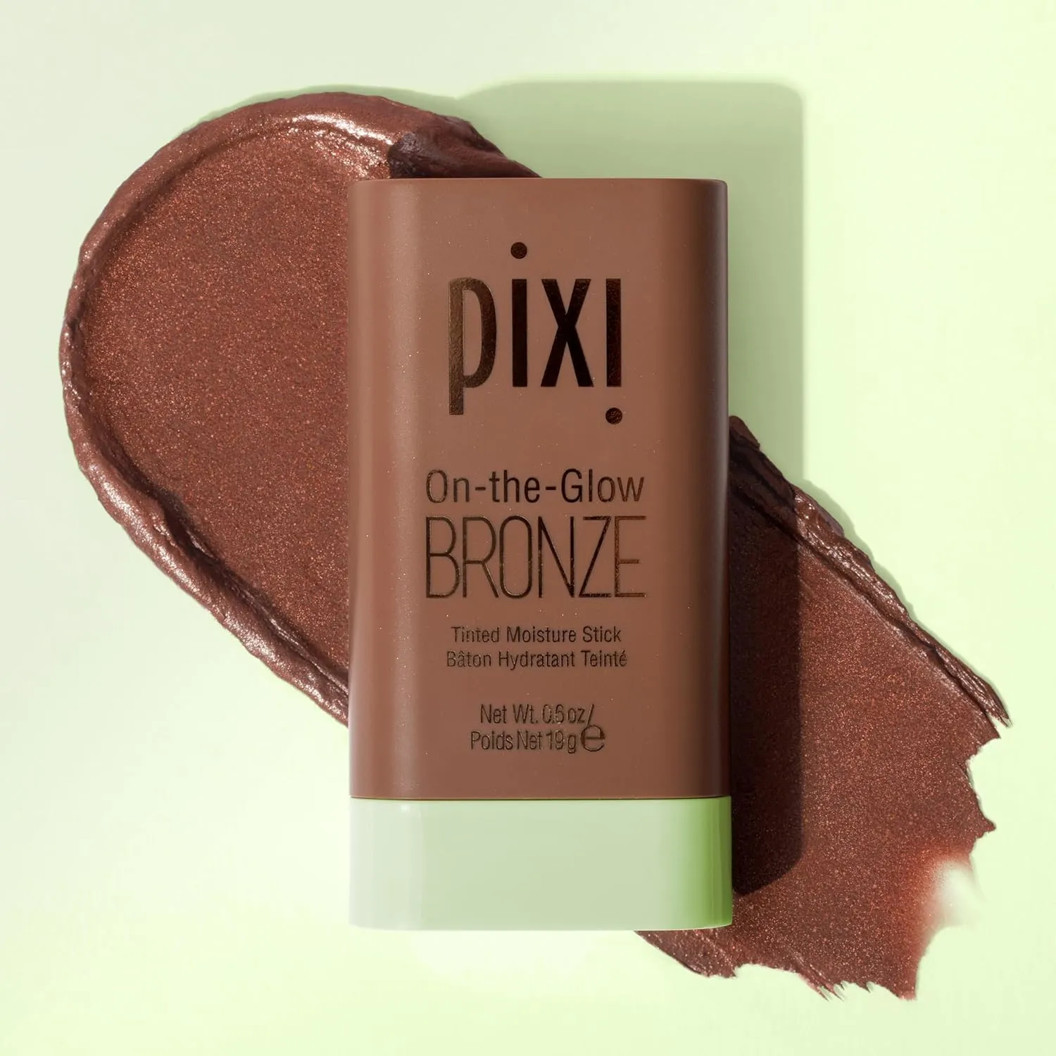 Pixi On-the-Glow Bronze - BeachGlow, Hydrating Tinted Moisture Bronzer Stick with Ginseng, Aloe Vera & Fruit Extracts, For Cheeks & Lips, 19g / 0.6oz, Paraben-Free