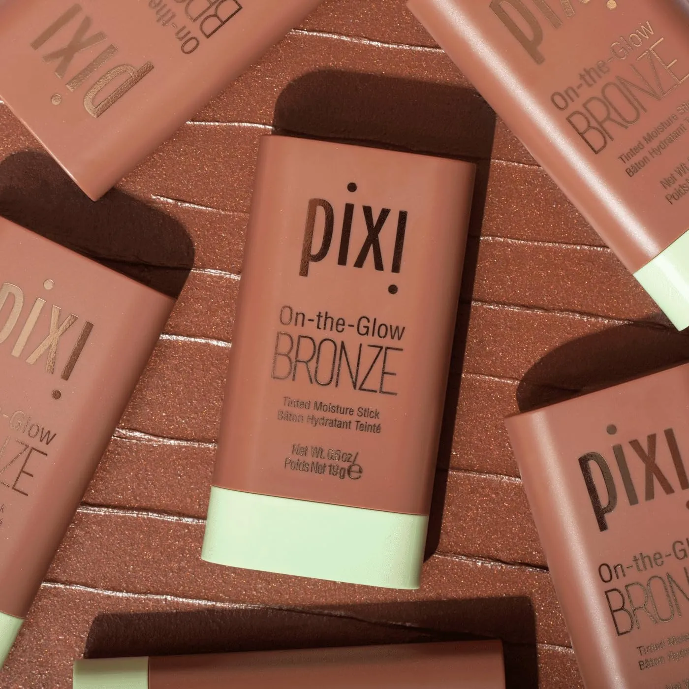 Pixi On-the-Glow Bronze - BeachGlow, Hydrating Tinted Moisture Bronzer Stick with Ginseng, Aloe Vera & Fruit Extracts, For Cheeks & Lips, 19g / 0.6oz, Paraben-Free