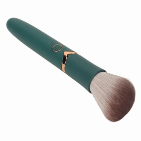 Portable USB Rechargeable Makeup Brush, Quiet Electric Makeup Brush, 10 Gears Vibrating Brush for Travel Use, Green