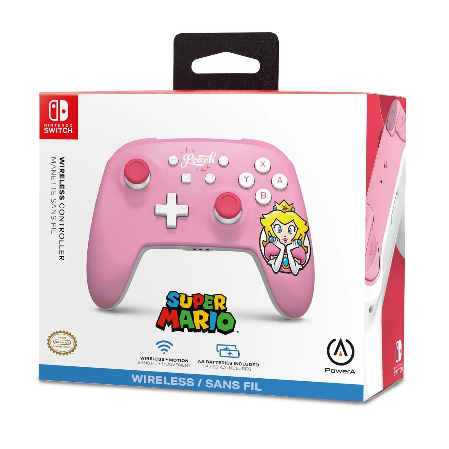 PowerA Wireless Controller for Nintendo Switch - Princess Peach Pink, Nintendo Switch - OLED Model, Nintendo Switch Lite, Gamepad, game controller, Bluetooth controller, motion controls, officially licensed