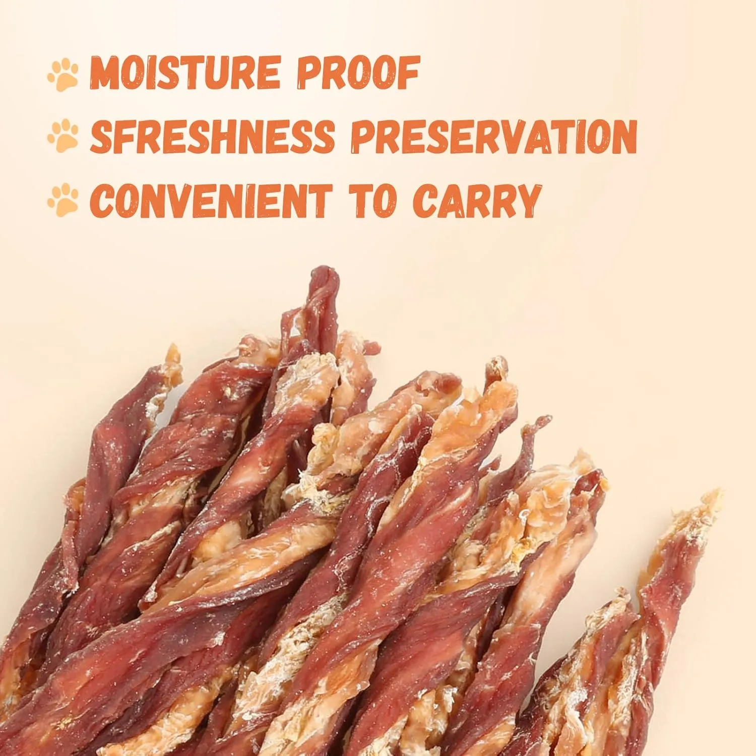 Pwamate Dog Jerky Treats, Triple Flavor Jerky Twist Sticks 5 inch, Chicken Duck Wrapped Cod Sticks Rawhide Free Grain Free Dog Training Snacks Chewy Stick Treats for Medium Large Dogs 10.58oz