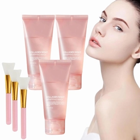 Qorva Collagen Mask, Qorva Peel Off Face Mask, Designed for Dry and Dehydrated Skin, Boosts Firmness, Deep Hydration Anti-Aging Facial Mask for All Skin Types (3PCS)