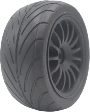 RC Tyre Set for Buggy for Tamiya for Toys 144001 for HSP 94107 Car 1:10 4WD 4pcs 1/10 for Buggy On-Road Tires Tyre Nylon Wheel(Black)