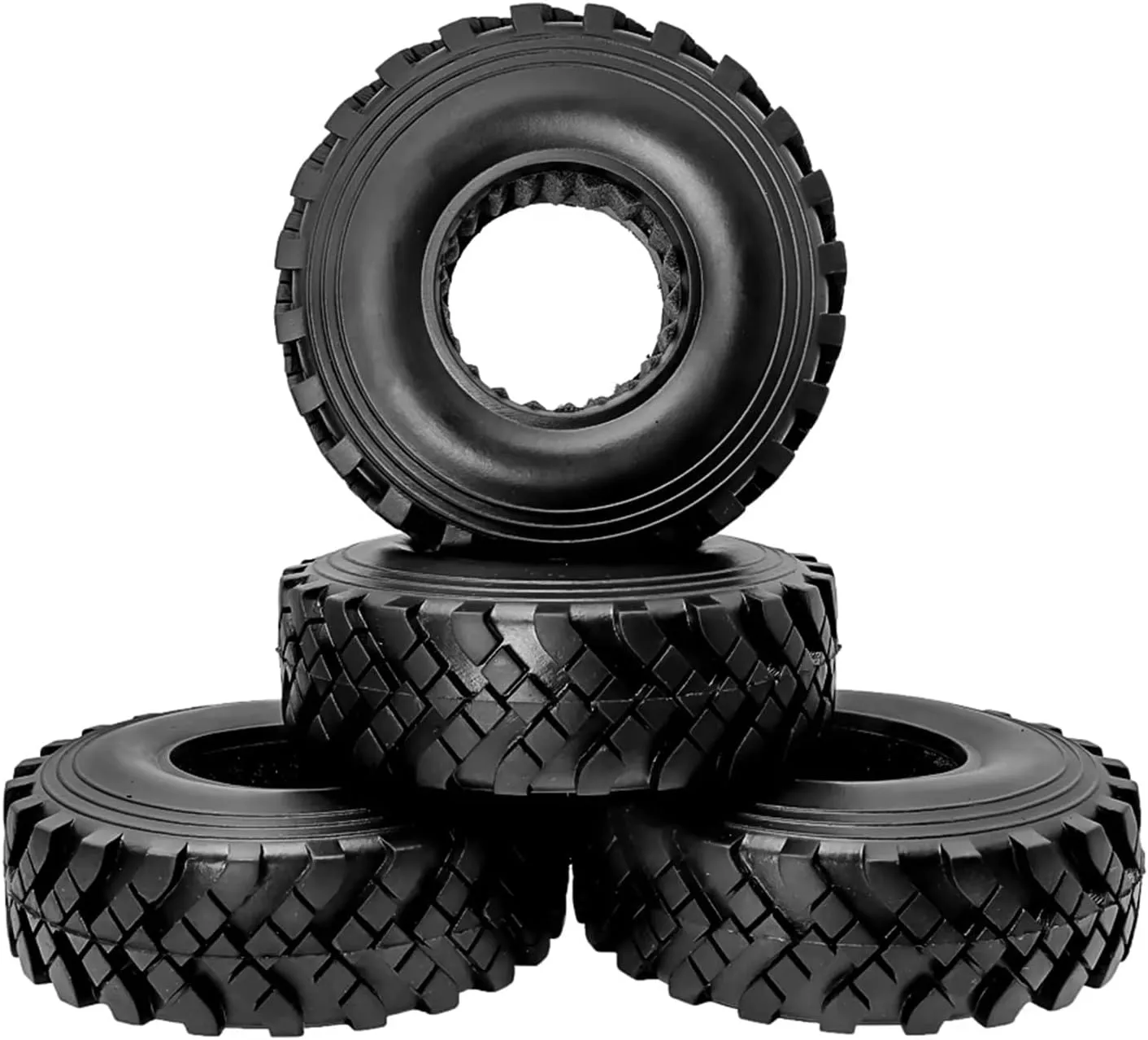 Rc Wheel Rim Tire for 1/10 for Rock Crawler Rubber Tires 130mm Wheels Tyres Sponge Included 4pcs RC for Model Car for Rock for Climbing Replace Parts