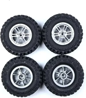 Rc Wheel Rim Tire for 1/18 60mm Diameter 24mm Width 4PCS Tires 6.5mm Hex RC Car Part