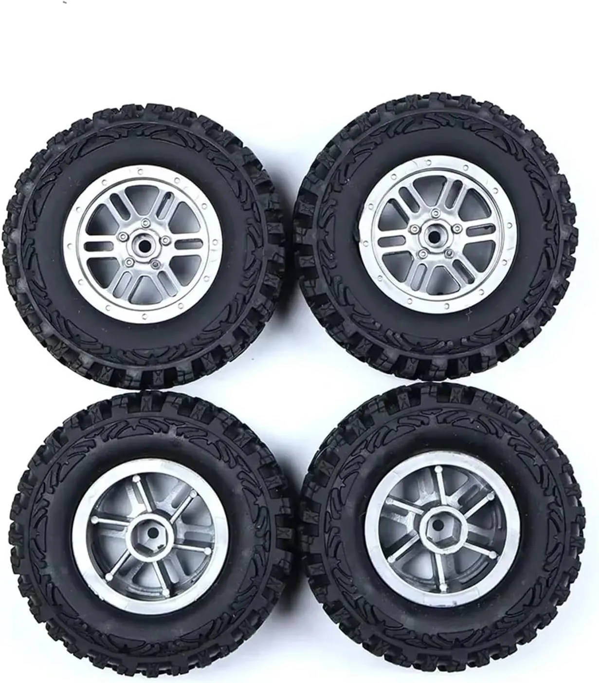 Rc Wheel Rim Tire for 1/18 60mm Diameter 24mm Width 4PCS Tires 6.5mm Hex RC Car Part