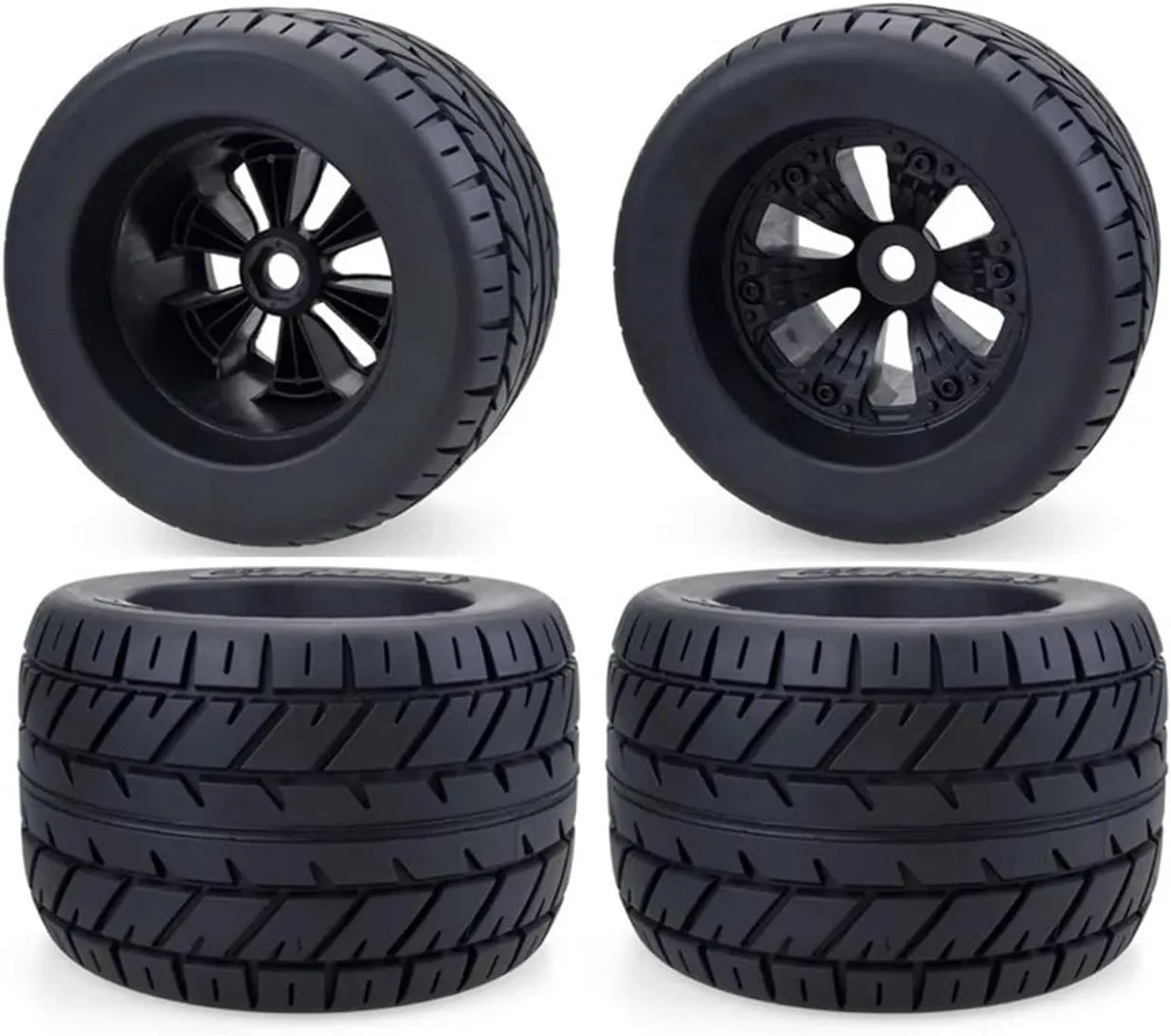 Rc Wheel Rim Tire for ARRMA for Traxxas 1/8 Wheels Tires 170mm 165mm Tyre Weel 17mm Hex Hub Rubber Sponge for 1/8 RC Car for Monster Truck for Buggy 4PCS(A8021)