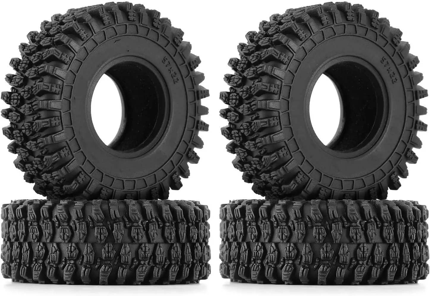Rc Wheel Rim Tire for TRX4M for Axial for SCX24 for AX24 Upgrade 57 * 22mm for Super Soft Sticky 1.0 Wheel Tires for 1/18 1/24 RC Crawler Car