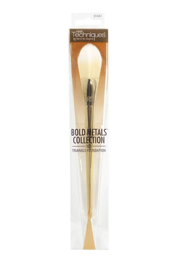 Real Techniques 101 Triangle Foundation Brush, 2.86 Ounce, Flat Edge and Angled Edges for Hard-To-Reach Areas, Unique Tip...