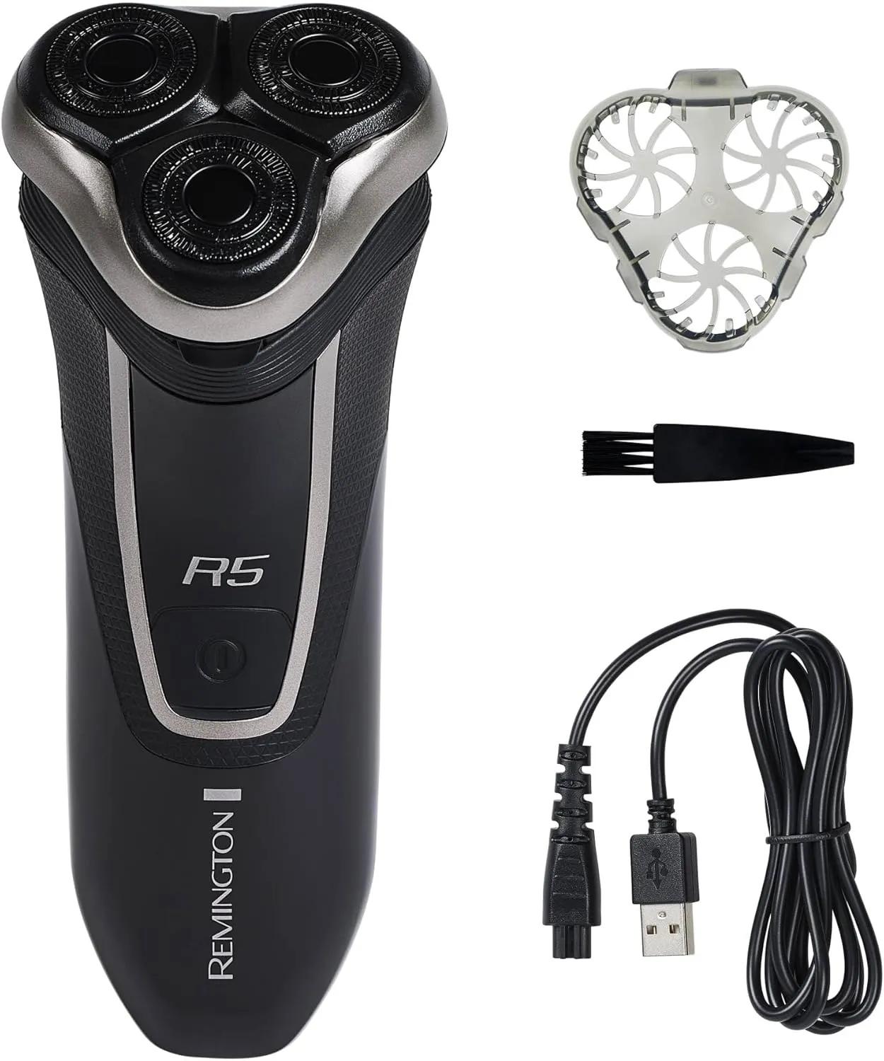 Remington R5 Style Series Rotary Shaver for Men, Smooth Glide for Sensitive Skin Comfort, Waterproof Rechargeable Electric Razor with Graphite Coating and Contour Technology