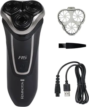 Remington R5 Style Series Rotary Shaver for Men, Smooth Glide for Sensitive Skin Comfort, Waterproof Rechargeable Electric Razor with Graphite Coating and Contour Technology