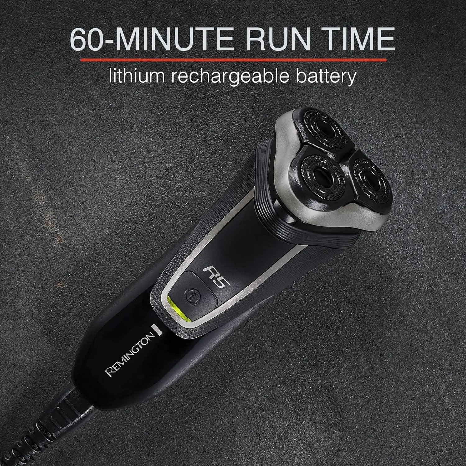 Remington R5 Style Series Rotary Shaver for Men, Smooth Glide for Sensitive Skin Comfort, Waterproof Rechargeable Electric Razor with Graphite Coating and Contour Technology