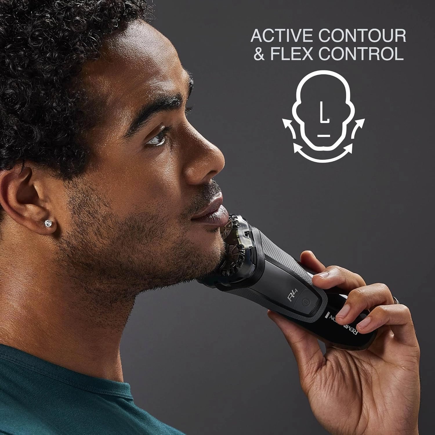 Remington R4 Style Series Rotary Shaver for Men, Flexing Technology and Sensitive Skin Comfort, Rechargeable Wet or Dry Electric Razor with Graphite Coating, Pop Up Trimmer, and Stubble Attachment