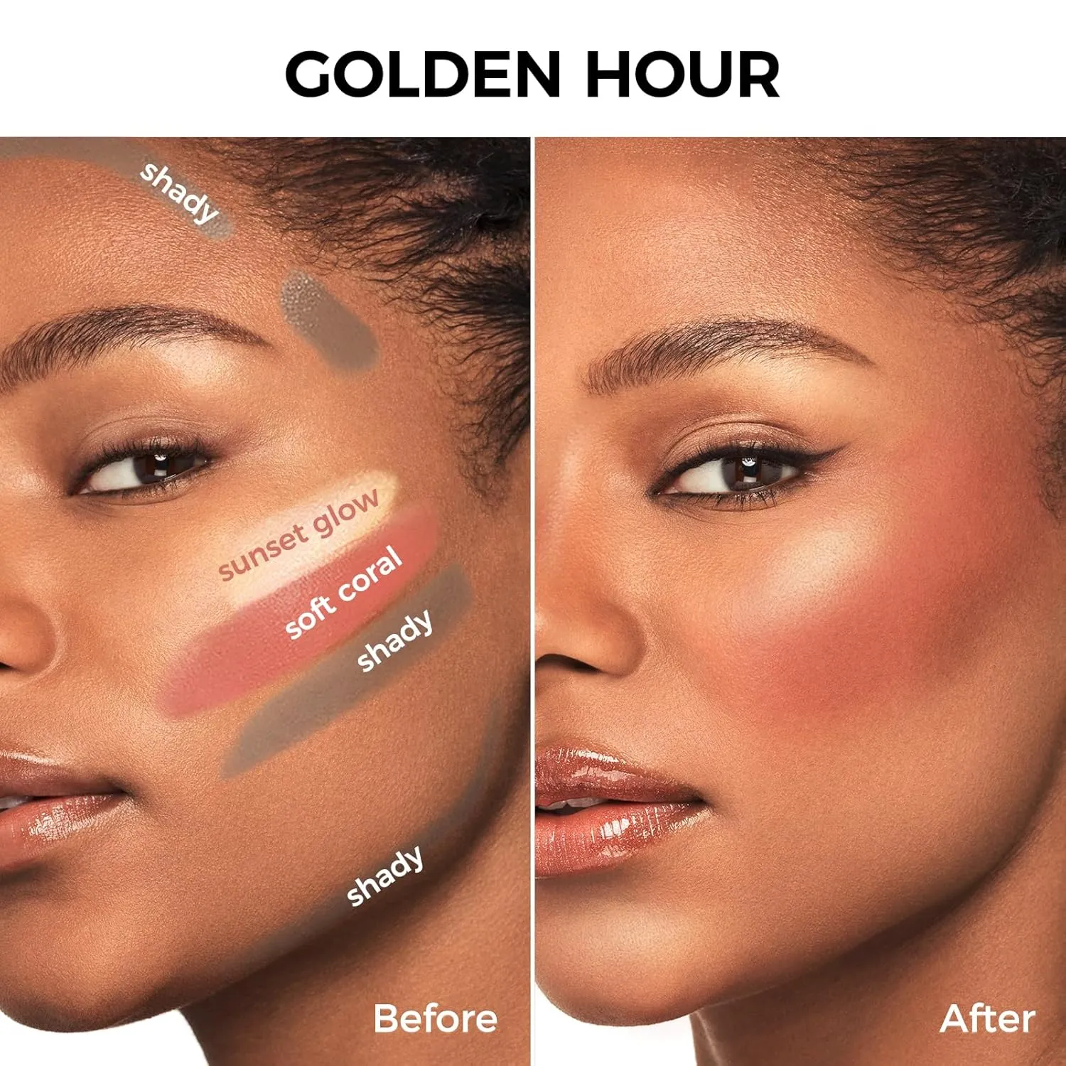 SACE LADY Face Sticks Trio, Cream Contour, Highlighter & Blush Makeup Sticks for Face, Easy to Blend & Long Lasting Natural Make Up for Cheek Eyes Lips (Golden Hour, 3pcs)