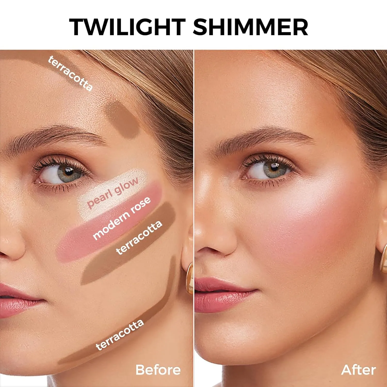SACE LADY Face Sticks Trio, Cream Contour, Highlighter & Blush Makeup Sticks for Face, Easy to Blend & Long Lasting Natural Make Up for Cheek Eyes Lips (Twilight Shimmer, 3pcs)