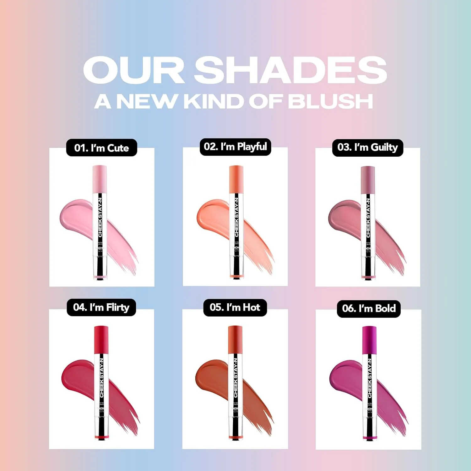 Sacheu Cheek STAY-N Liquid Blush for Cheeks — High Pigment, Buildable, Lightweight Cream Blush Infused With Squalane, for Dewy & Radiant Flushed Cheeks — Long-lasting & Cruelty Free, I'm Guilty