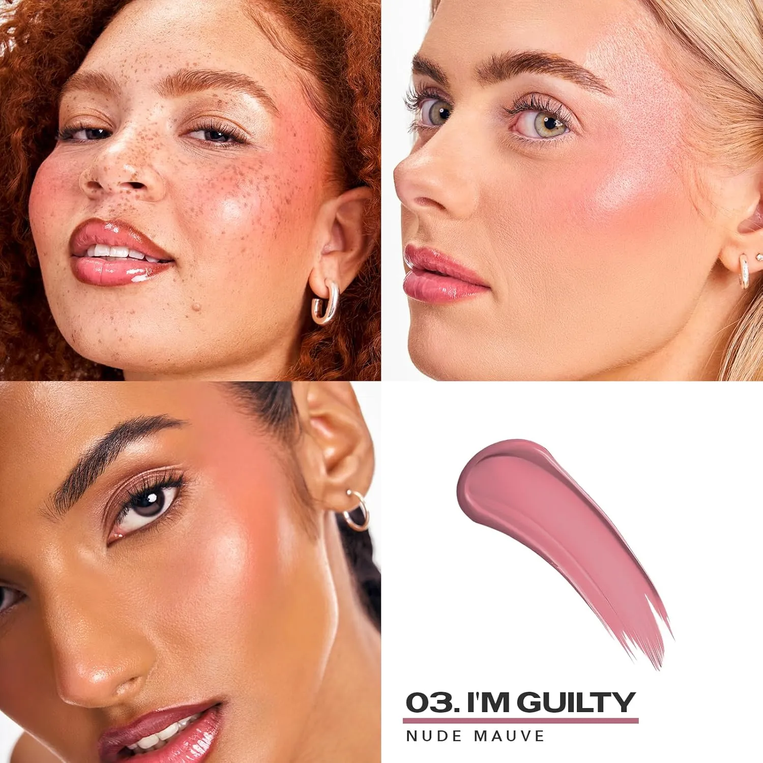Sacheu Cheek STAY-N Liquid Blush for Cheeks — High Pigment, Buildable, Lightweight Cream Blush Infused With Squalane, for Dewy & Radiant Flushed Cheeks — Long-lasting & Cruelty Free, I'm Guilty