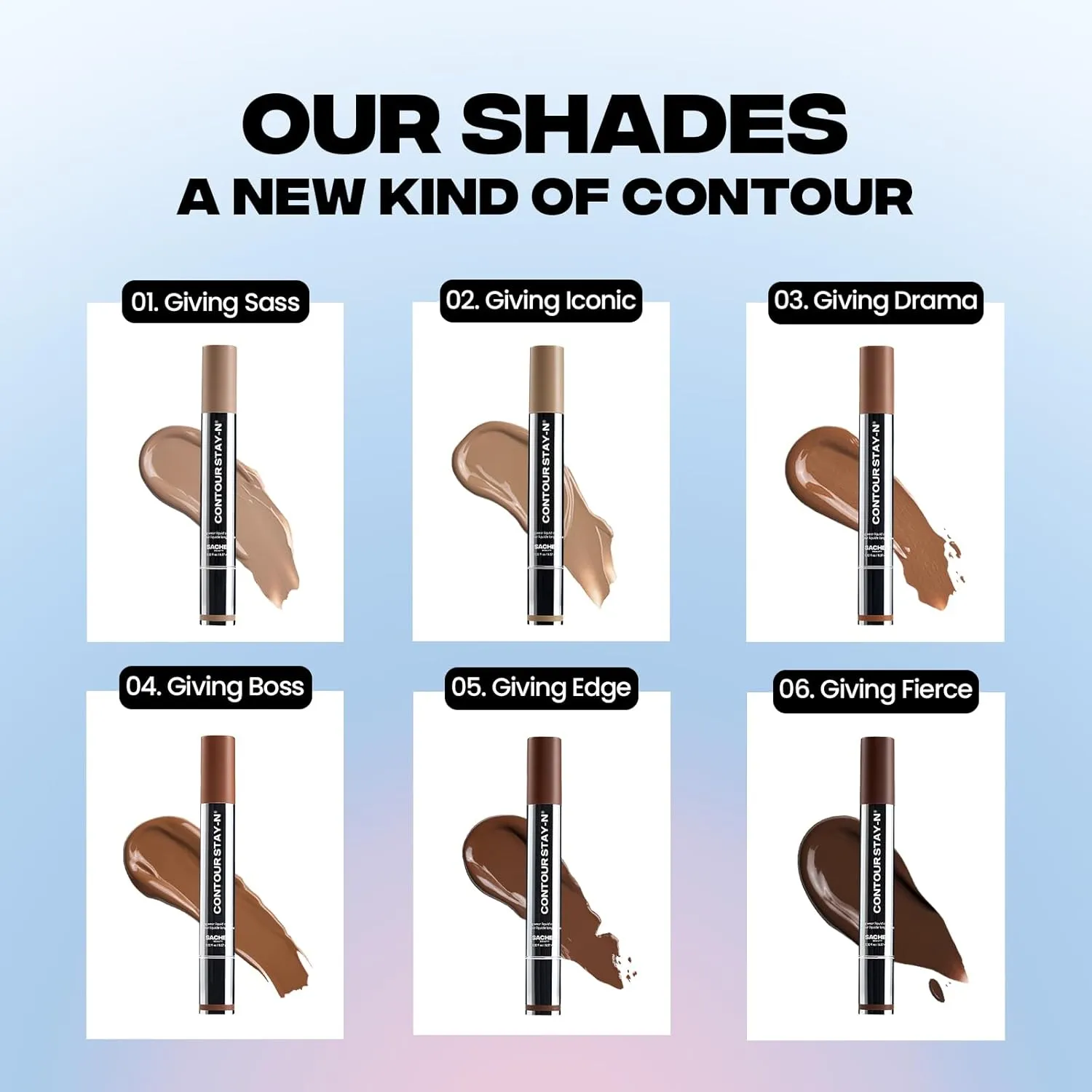Sacheu Liquid Contour STAY-N Long Wear Bronzer Cream Contour Makeup — Long Lasting, Blendable, & Lightweight Formula — Vegan & Cruelty-free (Giving Drama, 9.57 ml (Pack of 1))