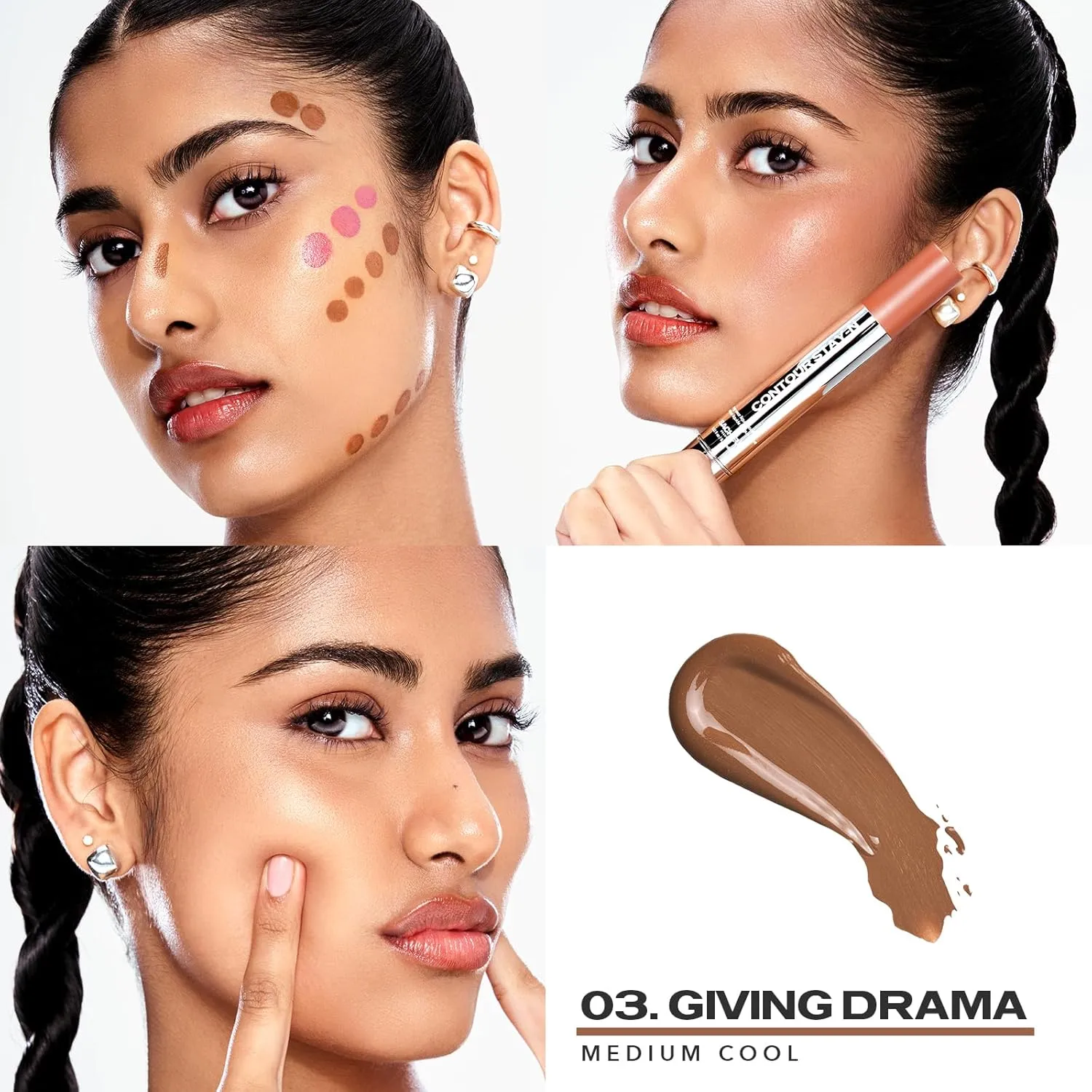 Sacheu Liquid Contour STAY-N Long Wear Bronzer Cream Contour Makeup — Long Lasting, Blendable, & Lightweight Formula — Vegan & Cruelty-free (Giving Drama, 9.57 ml (Pack of 1))