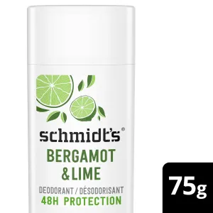 Schmidt's Aluminum Free Natural Deodorant for Women and Men, Bergamot and Lime with 24 Hour Odor Protection, Certified Natural, Vegan, Cruelty Free, 2.65 oz (Pack of 2)
