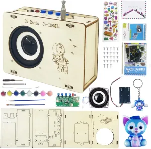 Science Kits for Kids Age 8-12 12-14, STEM Kits for Kids Age 8-10, DIY Radio Kit for Kids, Gifts for Teen Girls Boys 9 11 13 15 16 , with Paint, Brush, Painting Book, Stickers, Pendant & Squeeze Toy
