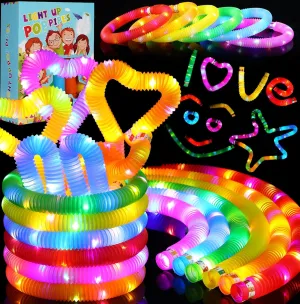 SCIONE 24 PCS Light Up Party Favors Supplies for Kids 4-8-12, Bulk Glow Sticks Bracelet Necklace Accessories, Birthday Return Gifts Treats, 4th of July Goodie Bag Stuffer Fillers for Boys Girls