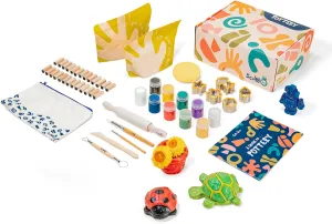 Sculpd - The Original Air Dry Clay Kit for Kids Age 7 8 9 - Includes Air Dry Modeling Clay, 10 Colors Paint Set, Paintbrushes, Sculpting Tools, Guide and More - Air Dry Clay for Kids Pottery