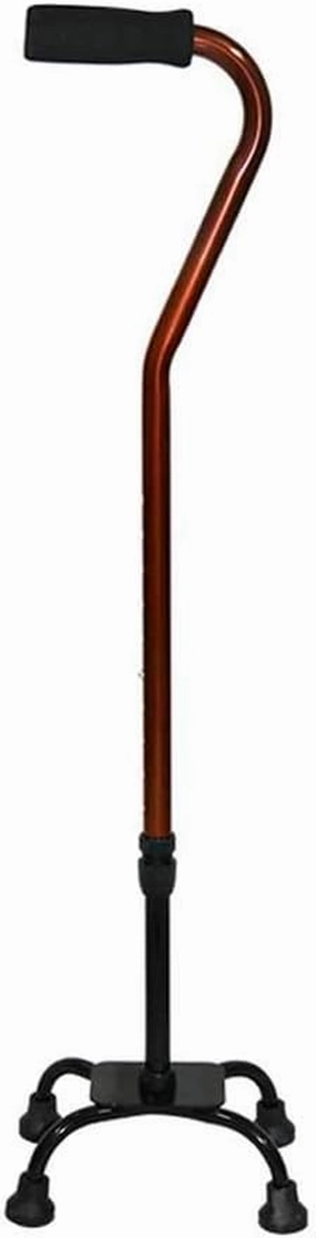 Self Standing Cane - 10 Adjustable Height Levels, Comfortable Sweat-Absorbent Sponge Hand Grip for Stability Support Four Prong Sturdy Aluminum Travel
