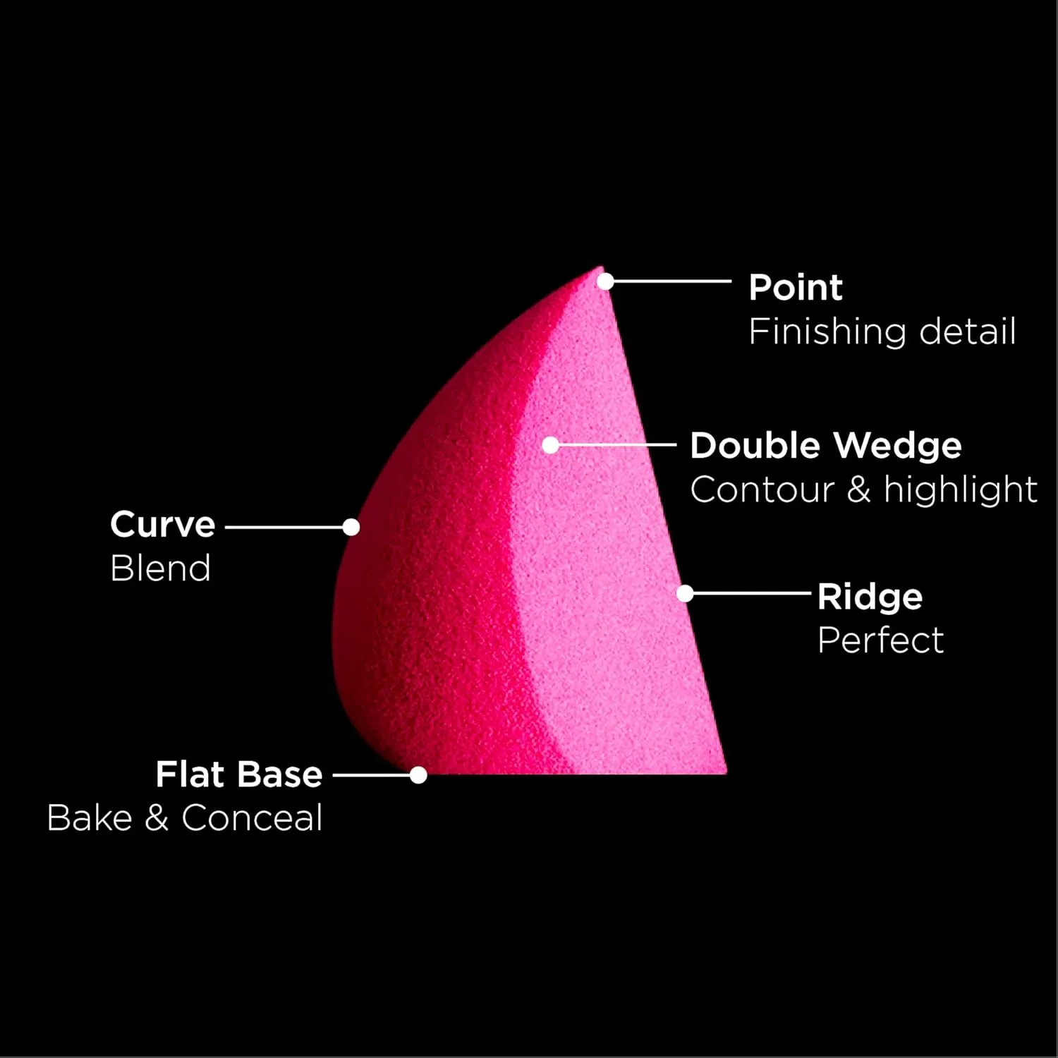 Sigma Beauty 3DHD Makeup Blender | Professional Makeup Sponge with Angled Edges | Prime, Conceal, Sculpt & Highlight | Vegan, Cruelty Free, Black