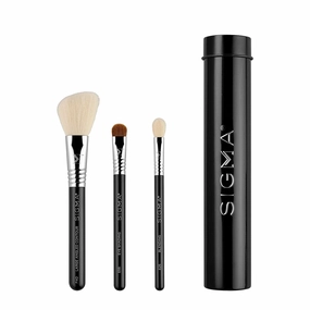 Sigma Beauty Essential Trio Brush Set Black 3 pcs