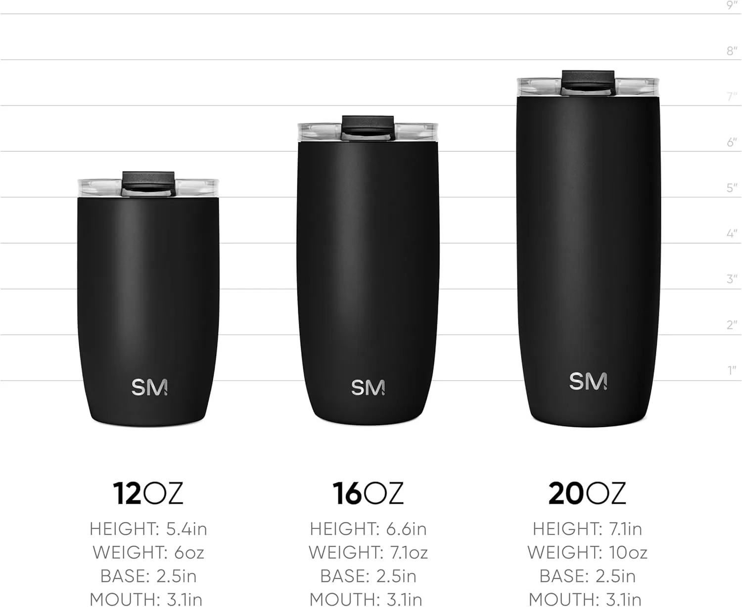Simple Modern Travel Coffee Mug Tumbler with Flip Lid | Reusable Insulated Stainless Steel Cold Brew Iced Coffee Cup Thermos | Gifts for Women Men Him Her | Voyager Collection | 12oz | Blush