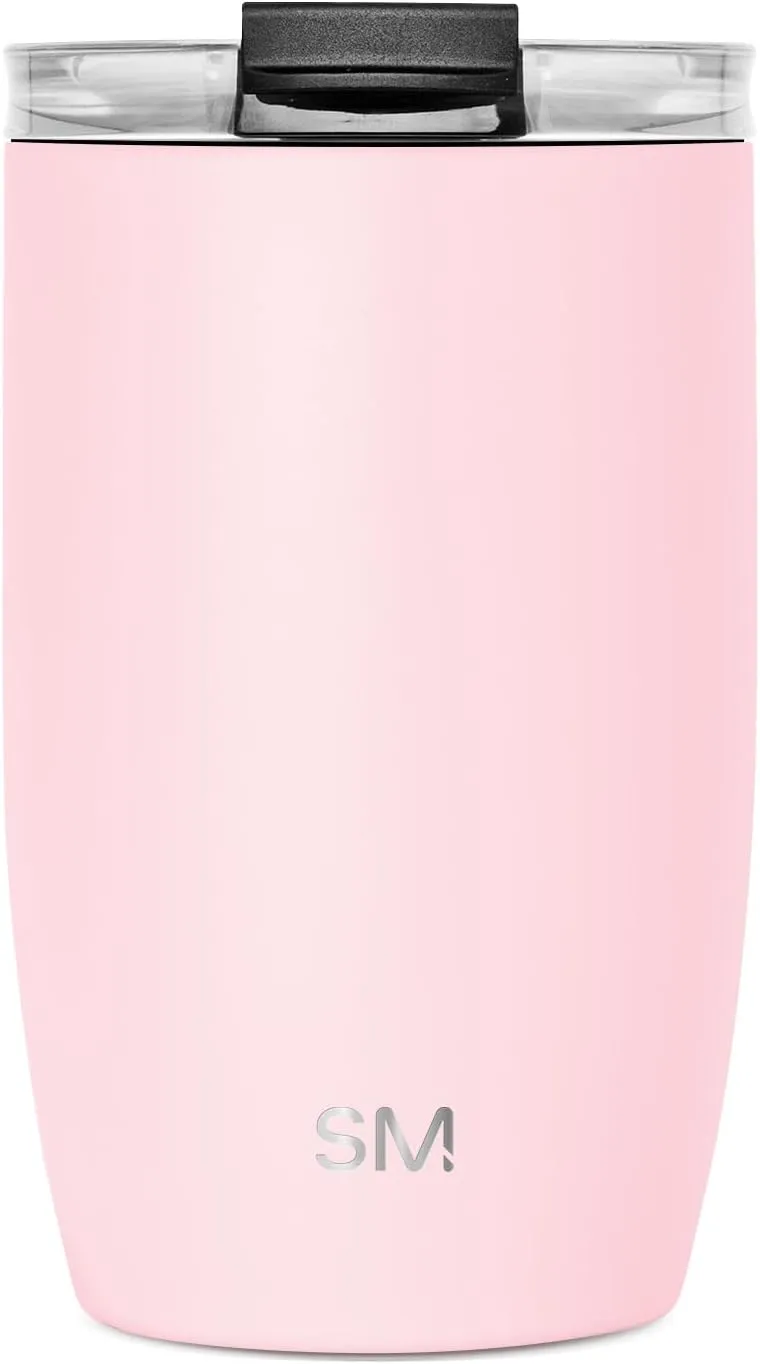 Simple Modern Travel Coffee Mug Tumbler with Flip Lid | Reusable Insulated Stainless Steel Cold Brew Iced Coffee Cup Thermos | Gifts for Women Men Him Her | Voyager Collection | 12oz | Blush