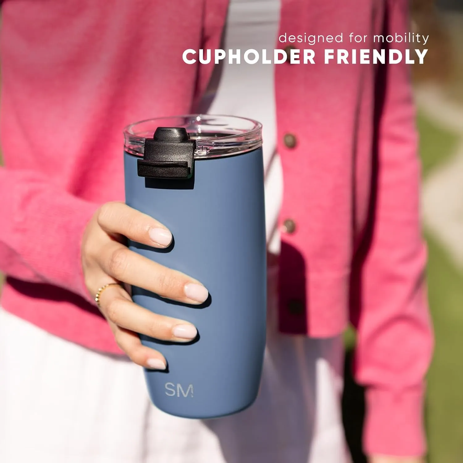 Simple Modern Travel Coffee Mug Tumbler with Flip Lid | Reusable Insulated Stainless Steel Cold Brew Iced Coffee Cup Thermos | Gifts for Women Men Him Her | Voyager Collection | 12oz | Blush