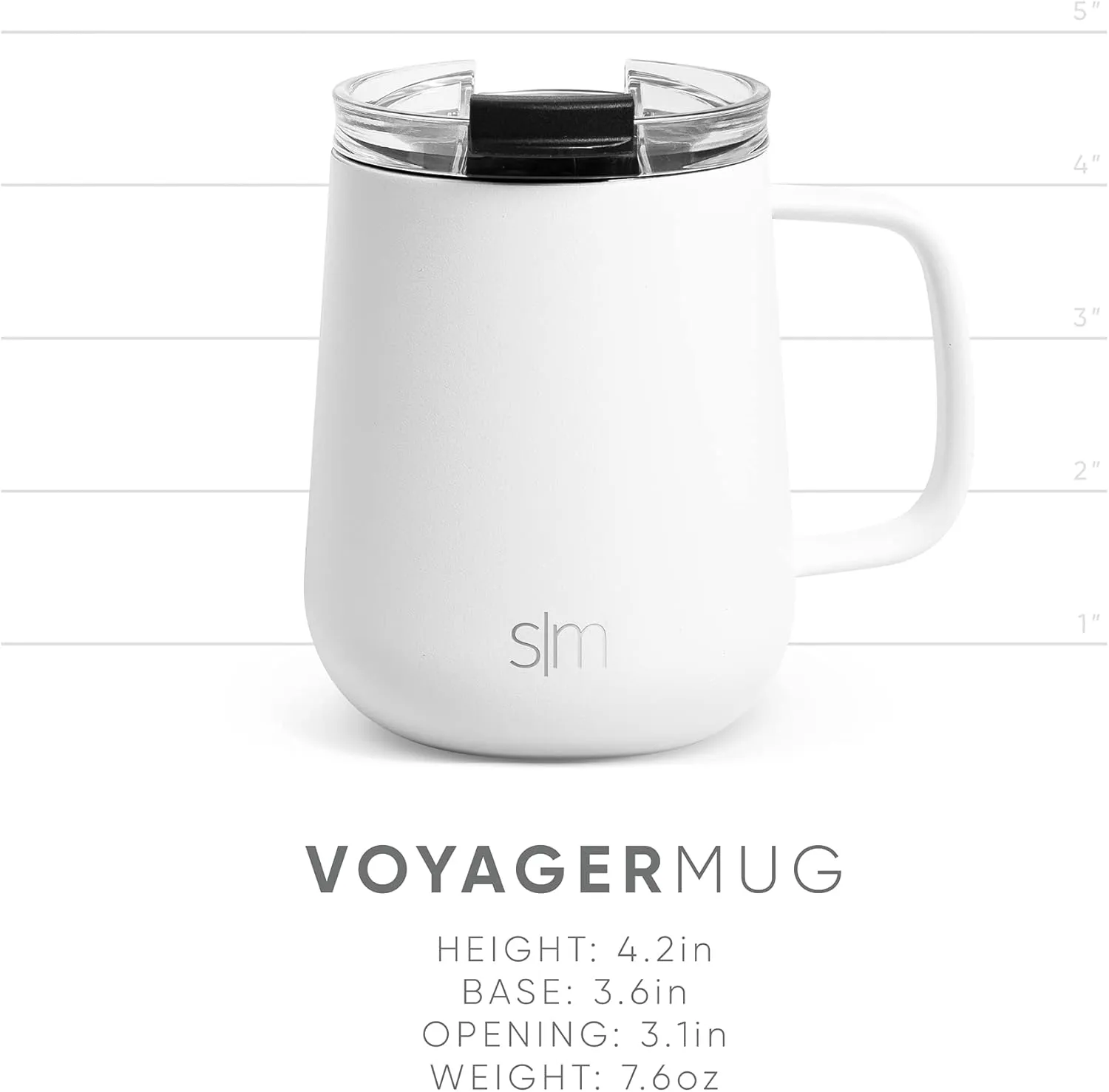 Simple Modern Travel Coffee Mug with Lid and Handle | Reusable Insulated Stainless Steel Coffee Tumbler Tea Cup | Gifts for Women Men Him Her | Voyager Collection | 12oz | Blush