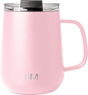 Simple Modern Travel Coffee Mug with Lid and Handle | Reusable Insulated Stainless Steel Coffee Tumbler Tea Cup | Gifts for Women Men Him Her | Voyager Collection | 12oz | Blush