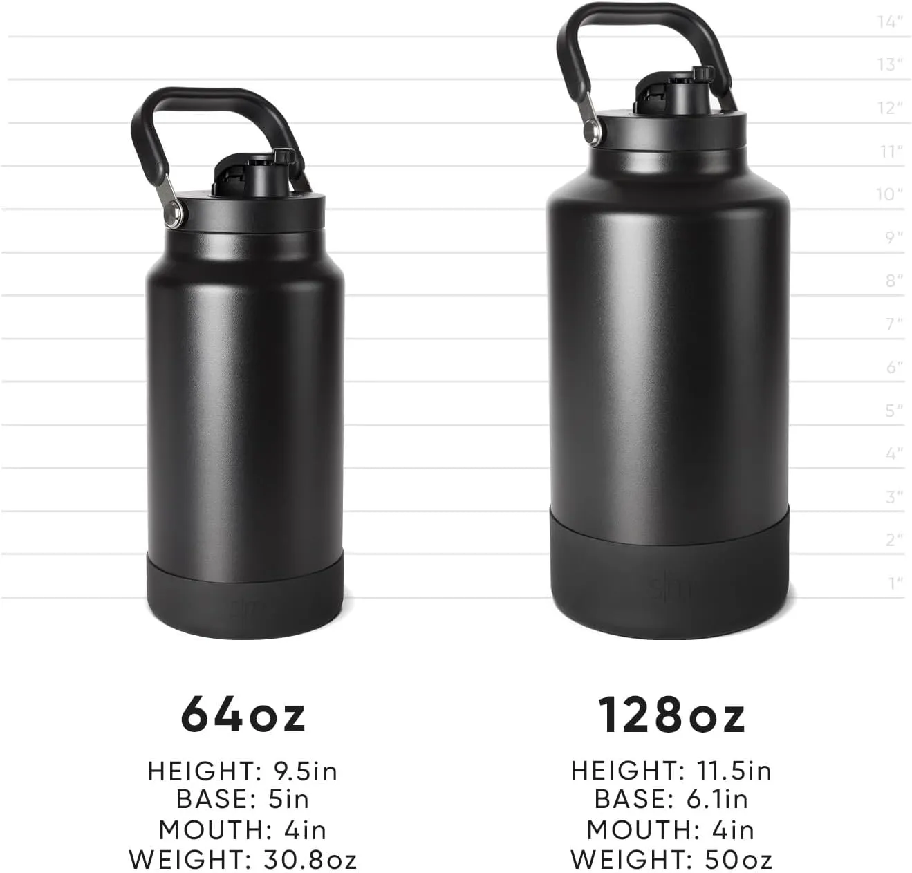 Simple Modern Trek Pivot | Half Gallon Water Bottle Jug with Handle & Boot | Interchangeable Straw & Chug Lids | Large Insulated Stainless Steel | Sports Camping Outdoors | 64oz, Blush