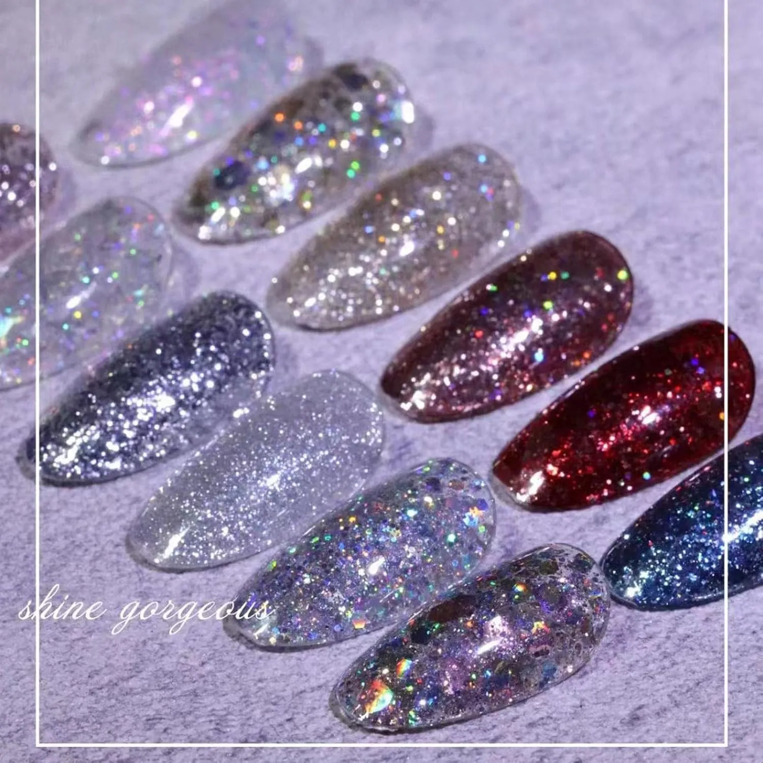 Solid Gel Nail Polish Kit - 16 Colours Gentle Nail Studio Set with Brush, Highly Pigmented Nail Art Manicure, Must-Have Nail Design DIY Kits for Girls Women Nail Beauty Salon(D: Hochglanzdiamant)