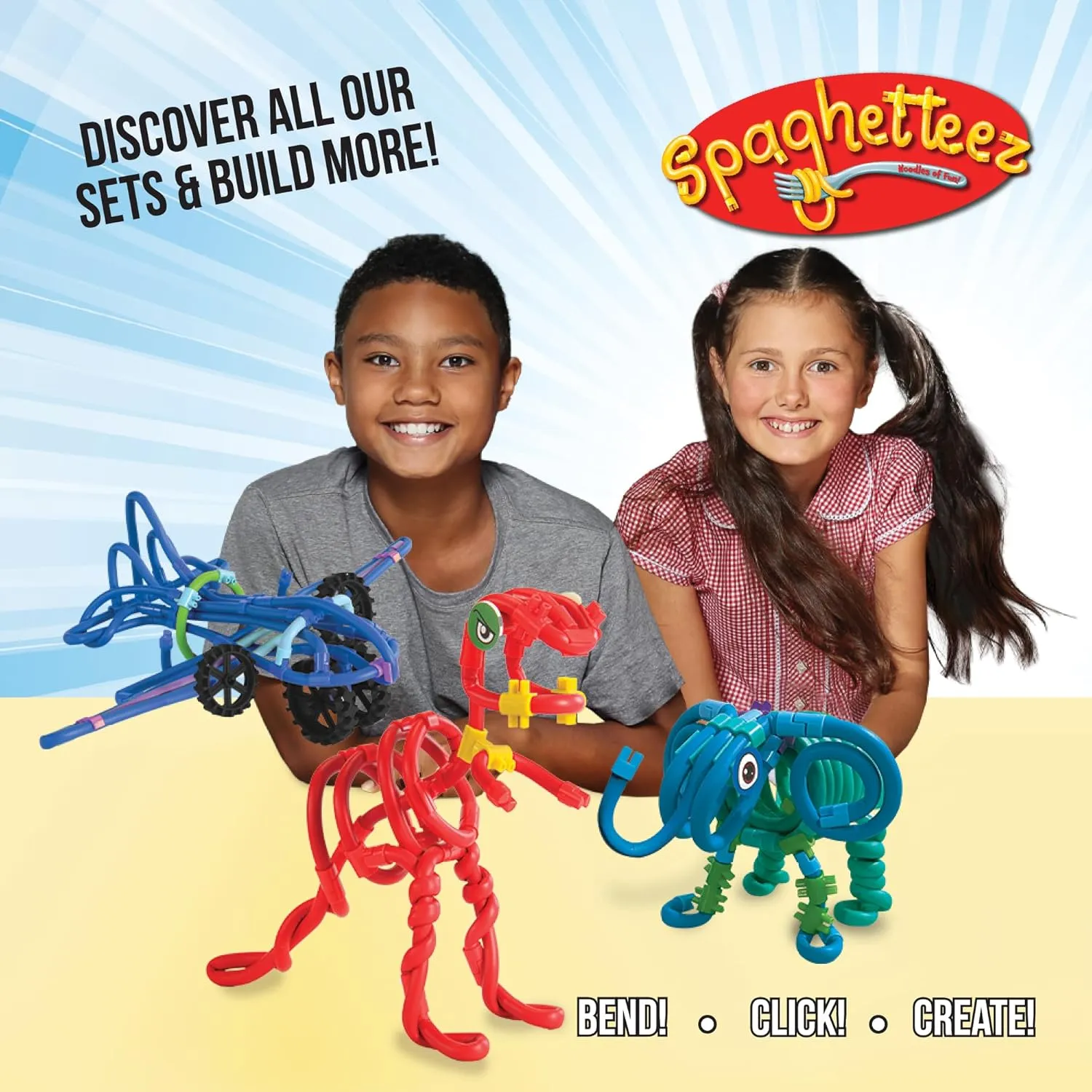 spaghetteez Twist-A-Saurus Rex – Flexible and Connectable Dinosaur Building Kit for Kids – Fun and Educational Toy – Develops Creativity, STEM Skills, and Fine Motor Abilities- Ideal for Age 5 