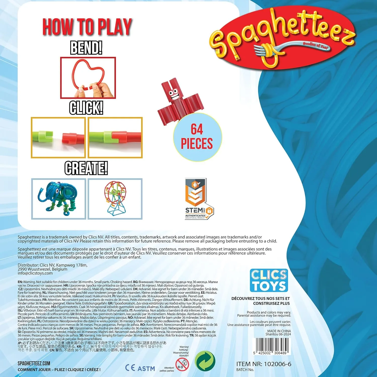 spaghetteez Twist-A-Saurus Rex – Flexible and Connectable Dinosaur Building Kit for Kids – Fun and Educational Toy – Develops Creativity, STEM Skills, and Fine Motor Abilities- Ideal for Age 5 