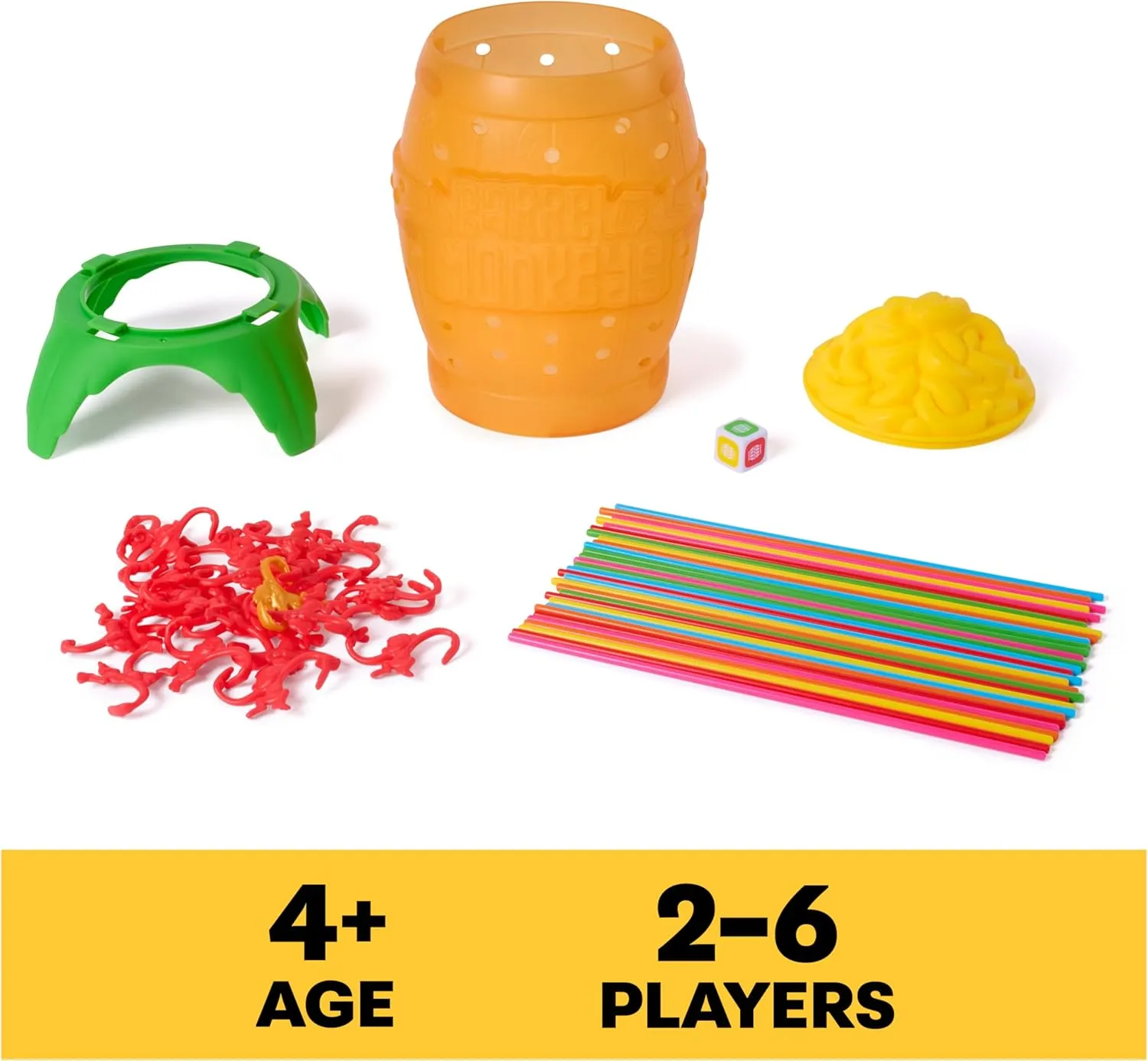 Spin Master Games, Barrel of Monkeys Dropple, A Fun Twist on Two Classic Games, Easy Activity Toy for Preschoolers, for Kids & Family, 2-4 Players, for Ages 4 & Up