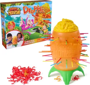 Spin Master Games, Barrel of Monkeys Dropple, A Fun Twist on Two Classic Games, Easy Activity Toy for Preschoolers, for Kids & Family, 2-4 Players, for Ages 4 & Up